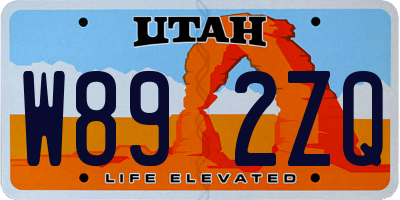 UT license plate W892ZQ