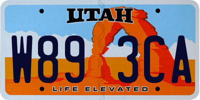 UT license plate W893CA