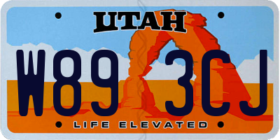 UT license plate W893CJ
