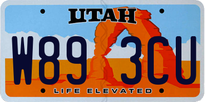 UT license plate W893CU