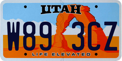 UT license plate W893CZ