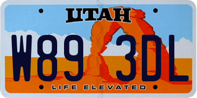 UT license plate W893DL