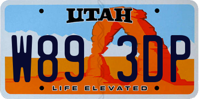 UT license plate W893DP