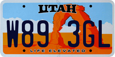 UT license plate W893GL