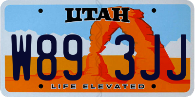 UT license plate W893JJ