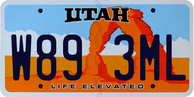 UT license plate W893ML