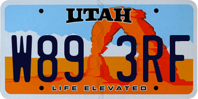 UT license plate W893RF