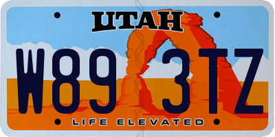 UT license plate W893TZ