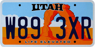 UT license plate W893XR