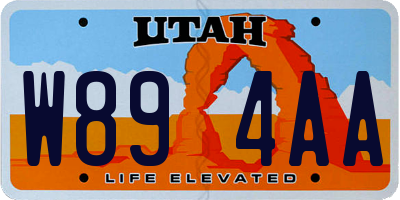 UT license plate W894AA