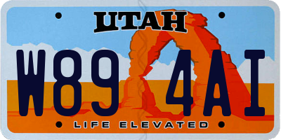 UT license plate W894AI