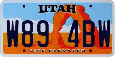 UT license plate W894BW