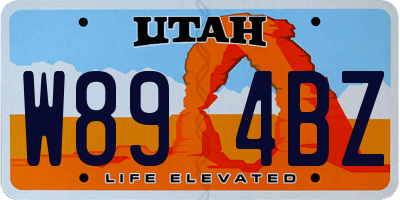 UT license plate W894BZ