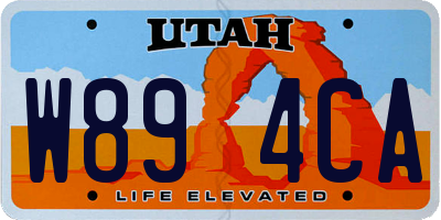 UT license plate W894CA