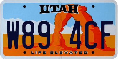 UT license plate W894CF