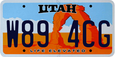 UT license plate W894CG