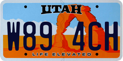UT license plate W894CH