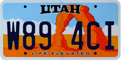 UT license plate W894CI