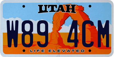 UT license plate W894CM