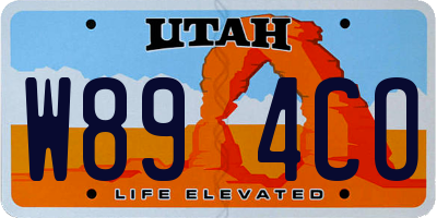 UT license plate W894CO