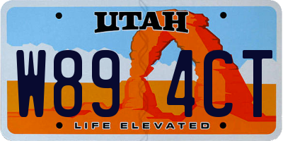 UT license plate W894CT