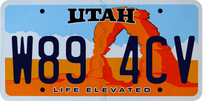 UT license plate W894CV