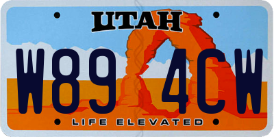 UT license plate W894CW