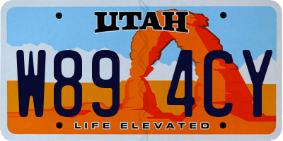 UT license plate W894CY