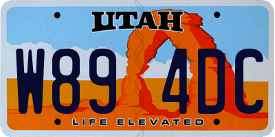 UT license plate W894DC