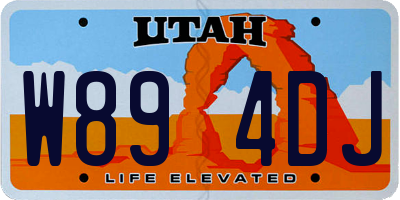 UT license plate W894DJ