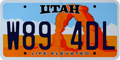 UT license plate W894DL