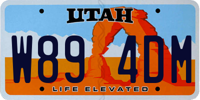 UT license plate W894DM