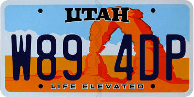 UT license plate W894DP