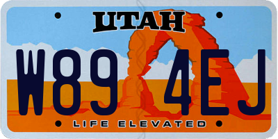 UT license plate W894EJ