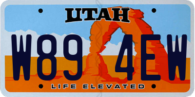 UT license plate W894EW