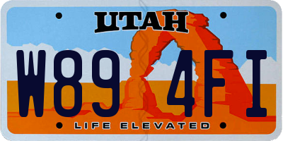 UT license plate W894FI