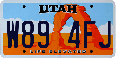 UT license plate W894FJ
