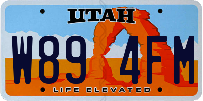 UT license plate W894FM