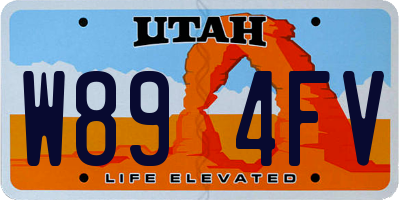 UT license plate W894FV