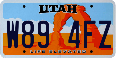 UT license plate W894FZ