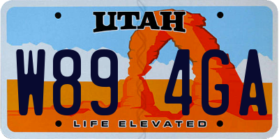 UT license plate W894GA