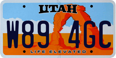 UT license plate W894GC