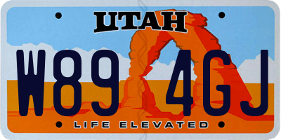 UT license plate W894GJ