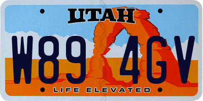 UT license plate W894GV