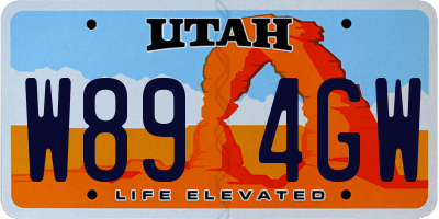 UT license plate W894GW