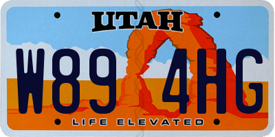 UT license plate W894HG