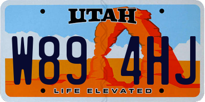 UT license plate W894HJ