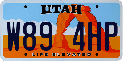 UT license plate W894HP