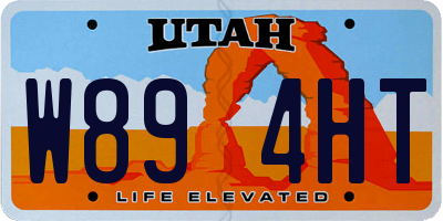 UT license plate W894HT