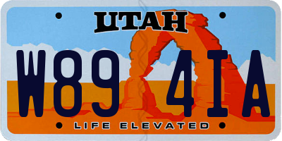 UT license plate W894IA